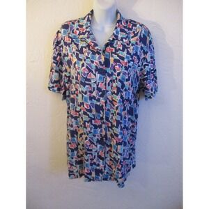 VTG 90's Partners Shirt Size Medium Abstract Print Oversized Top